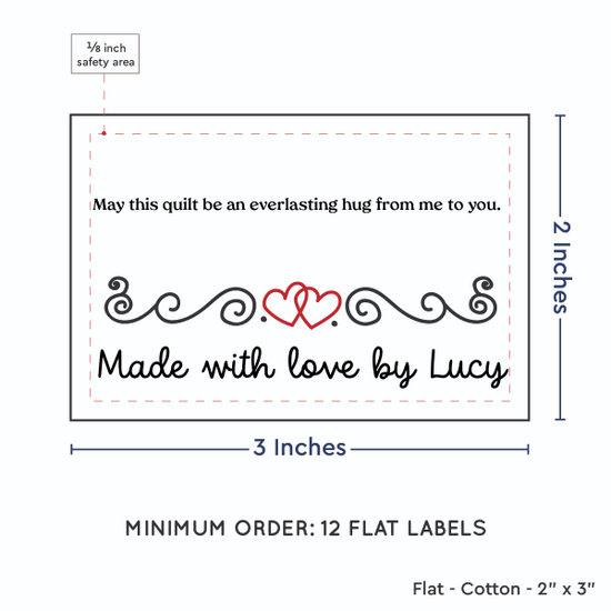 PPLR_HIDDEN_PRODUCT Double Heart Quote (2"x3" Cotton - 12 labels/set)