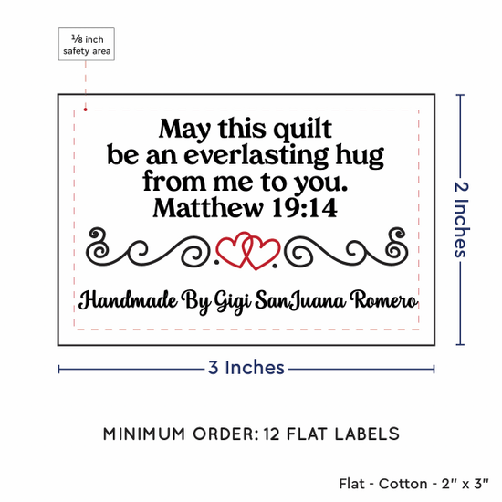 PPLR_HIDDEN_PRODUCT Double Heart Quote (2"x3" Cotton - 12 labels/set)
