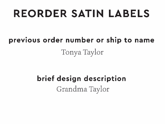 PPLR_HIDDEN_PRODUCT Reorder Previous Label Design - SATIN