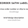 PPLR_HIDDEN_PRODUCT Reorder Previous Label Design - SATIN
