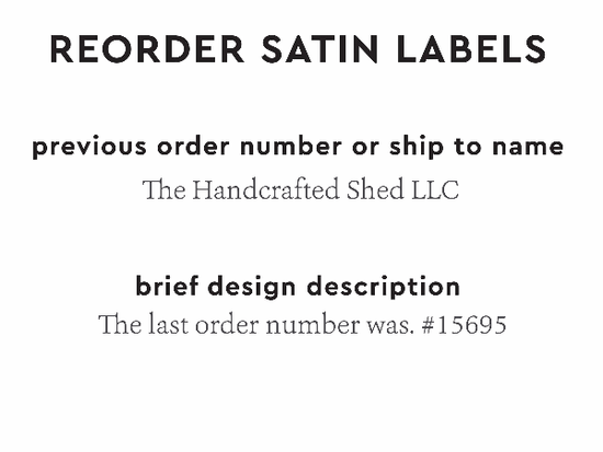 PPLR_HIDDEN_PRODUCT Reorder Previous Label Design - SATIN