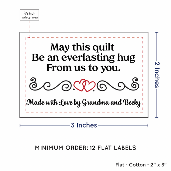 PPLR_HIDDEN_PRODUCT Double Heart Quote (2"x3" Cotton - 12 labels/set)
