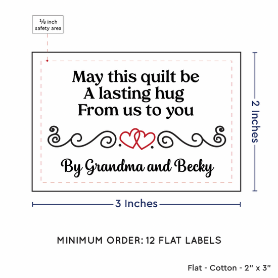 PPLR_HIDDEN_PRODUCT Double Heart Quote (2"x3" Cotton - 12 labels/set)