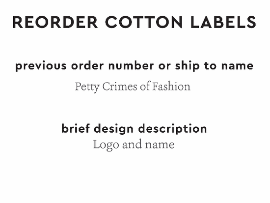 PPLR_HIDDEN_PRODUCT Reorder Previous Label Design - COTTON