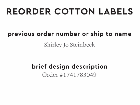 PPLR_HIDDEN_PRODUCT Reorder Previous Label Design - COTTON
