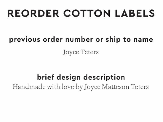 PPLR_HIDDEN_PRODUCT Reorder Previous Label Design - COTTON