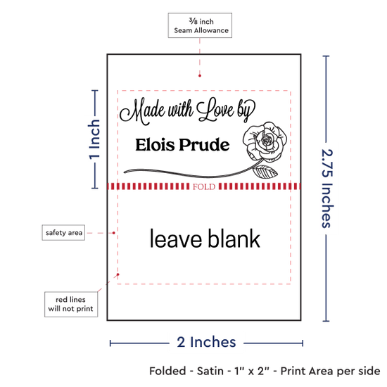 PPLR_HIDDEN_PRODUCT Rose Satin Labels - 2" wide