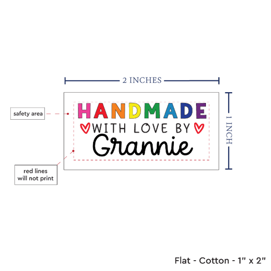 PPLR_HIDDEN_PRODUCT Rainbow Handmade with Love (2"x1"-Cotton)