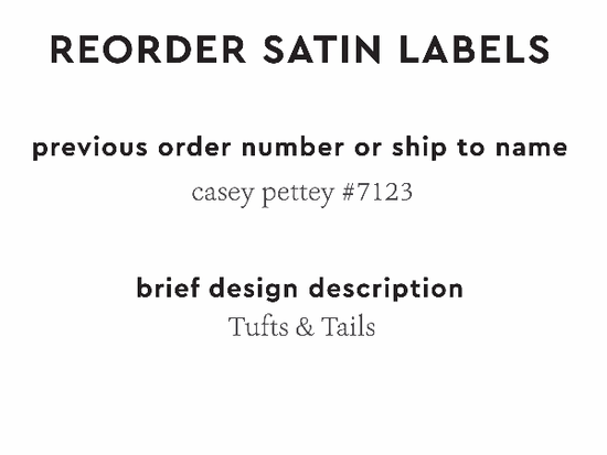 PPLR_HIDDEN_PRODUCT Reorder Previous Label Design - SATIN
