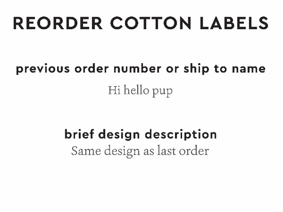 PPLR_HIDDEN_PRODUCT Reorder Previous Label Design - COTTON