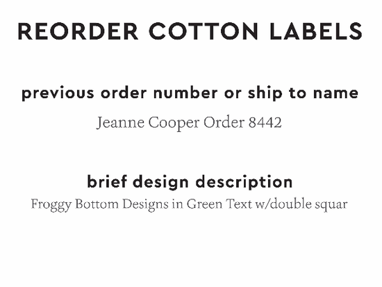 PPLR_HIDDEN_PRODUCT Reorder Previous Label Design - COTTON