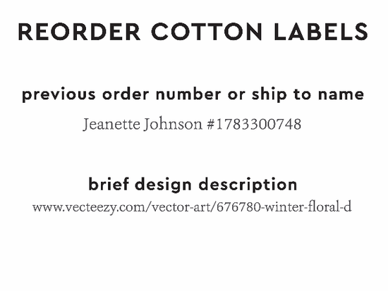 PPLR_HIDDEN_PRODUCT Reorder Previous Label Design - COTTON