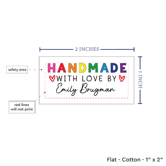 PPLR_HIDDEN_PRODUCT Rainbow Handmade with Love (2"x1"-Cotton)