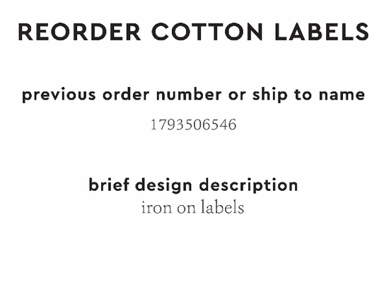 PPLR_HIDDEN_PRODUCT Reorder Previous Label Design - COTTON