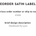 PPLR_HIDDEN_PRODUCT Reorder Previous Label Design - SATIN