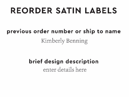 PPLR_HIDDEN_PRODUCT Reorder Previous Label Design - SATIN