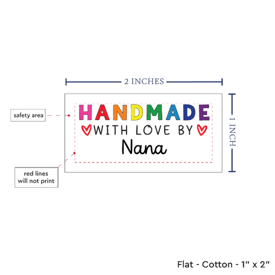 PPLR_HIDDEN_PRODUCT Rainbow Handmade with Love (2"x1"-Cotton)