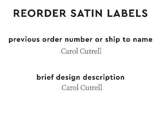 PPLR_HIDDEN_PRODUCT Reorder Previous Label Design - SATIN
