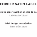 PPLR_HIDDEN_PRODUCT Reorder Previous Label Design - SATIN