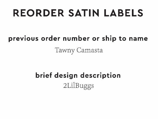 PPLR_HIDDEN_PRODUCT Reorder Previous Label Design - SATIN