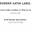PPLR_HIDDEN_PRODUCT Reorder Previous Label Design - SATIN