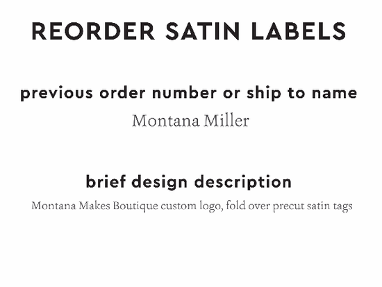 PPLR_HIDDEN_PRODUCT Reorder Previous Label Design - SATIN