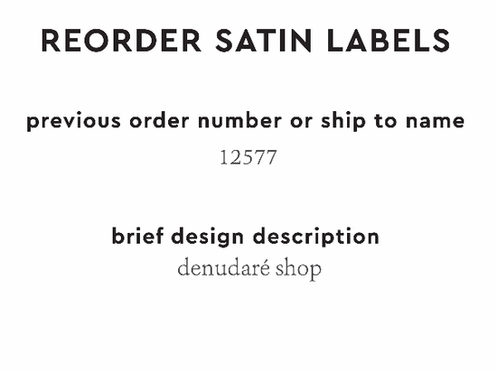 PPLR_HIDDEN_PRODUCT Reorder Previous Label Design - SATIN