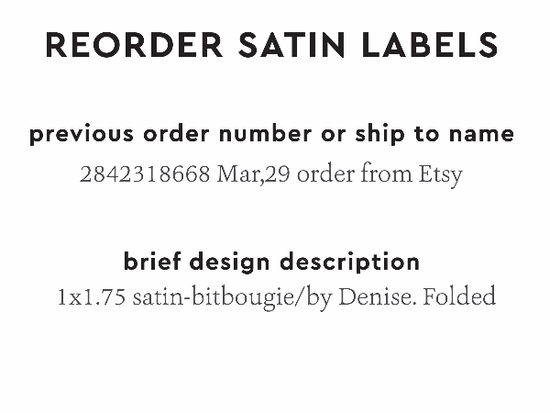 PPLR_HIDDEN_PRODUCT Reorder Previous Label Design - SATIN