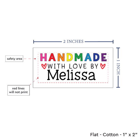 PPLR_HIDDEN_PRODUCT Rainbow Handmade with Love (2"x1"-Cotton)