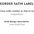 PPLR_HIDDEN_PRODUCT Reorder Previous Label Design - SATIN