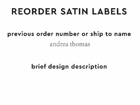 PPLR_HIDDEN_PRODUCT Reorder Previous Label Design - SATIN