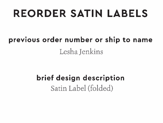 PPLR_HIDDEN_PRODUCT Reorder Previous Label Design - SATIN