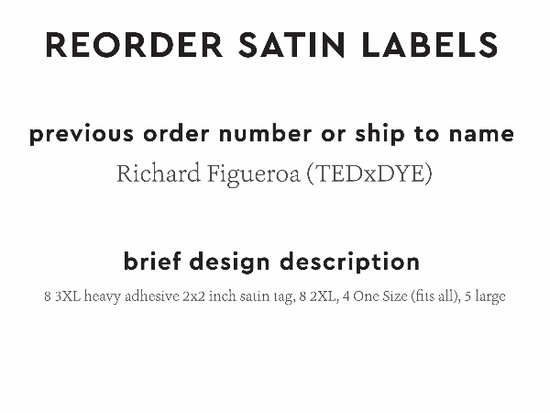PPLR_HIDDEN_PRODUCT Reorder Previous Label Design - SATIN