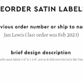 PPLR_HIDDEN_PRODUCT Reorder Previous Label Design - SATIN