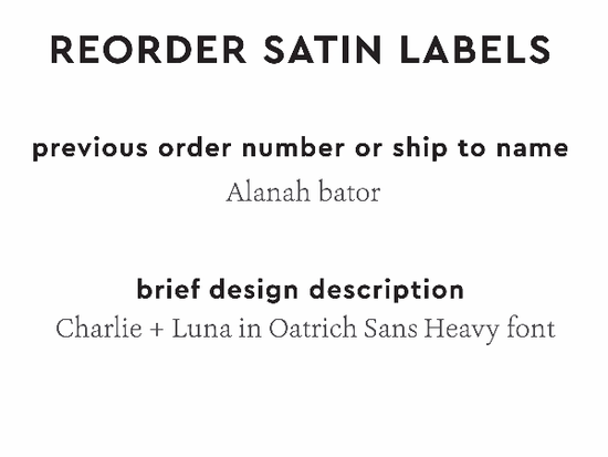 PPLR_HIDDEN_PRODUCT Reorder Previous Label Design - SATIN
