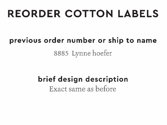 PPLR_HIDDEN_PRODUCT Reorder Previous Label Design - COTTON