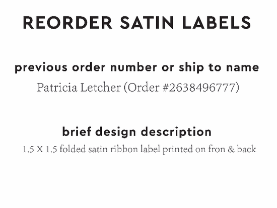 PPLR_HIDDEN_PRODUCT Reorder Previous Label Design - SATIN