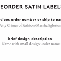 PPLR_HIDDEN_PRODUCT Reorder Previous Label Design - SATIN