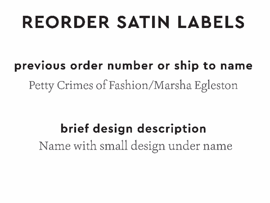 PPLR_HIDDEN_PRODUCT Reorder Previous Label Design - SATIN