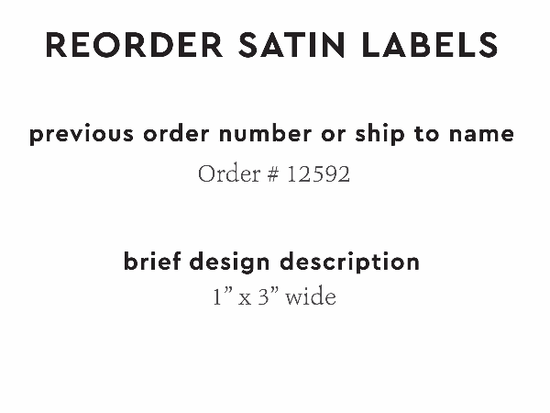 PPLR_HIDDEN_PRODUCT Reorder Previous Label Design - SATIN