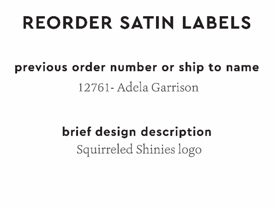 PPLR_HIDDEN_PRODUCT Reorder Previous Label Design - SATIN