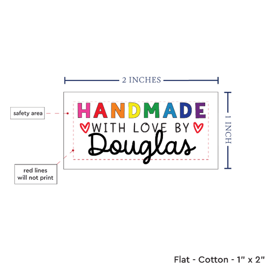 PPLR_HIDDEN_PRODUCT Rainbow Handmade with Love (2"x1"-Cotton)