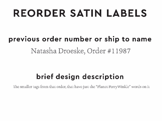 PPLR_HIDDEN_PRODUCT Reorder Previous Label Design - SATIN