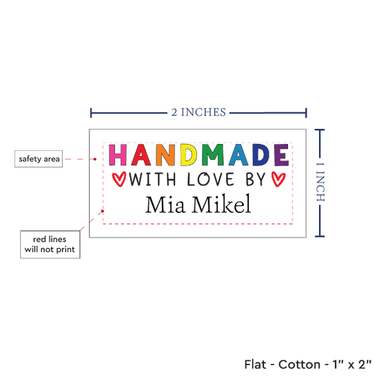 PPLR_HIDDEN_PRODUCT Rainbow Handmade with Love (2"x1"-Cotton)