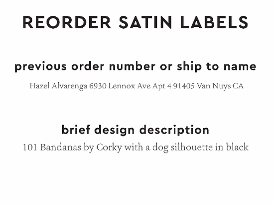 PPLR_HIDDEN_PRODUCT Reorder Previous Label Design - SATIN