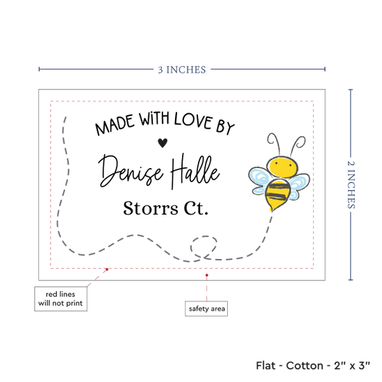 PPLR_HIDDEN_PRODUCT Cute Buzzing Bee (2"x3"-Cotton)