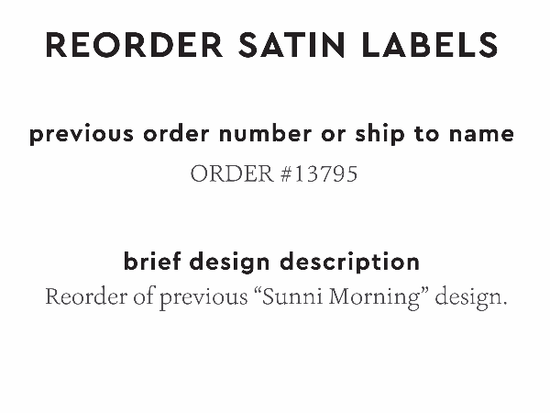 PPLR_HIDDEN_PRODUCT Reorder Previous Label Design - SATIN