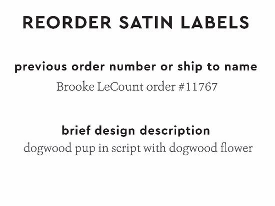 PPLR_HIDDEN_PRODUCT Reorder Previous Label Design - SATIN