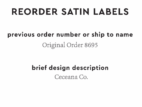 PPLR_HIDDEN_PRODUCT Reorder Previous Label Design - SATIN