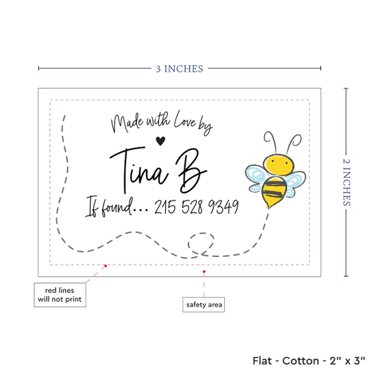 PPLR_HIDDEN_PRODUCT Cute Buzzing Bee (2"x3"-Cotton)